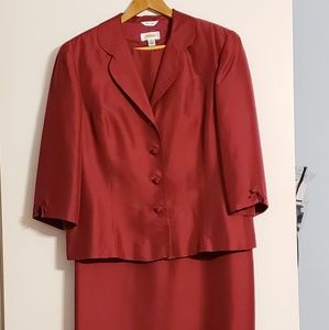 2 Piece Red Wine Silk Dress